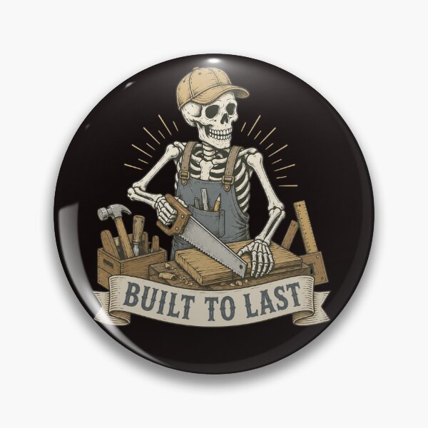 Item preview, Built to Last Skeleton Carpenter Vintage Woodworking Graphic designed and sold by Tadeusz1.