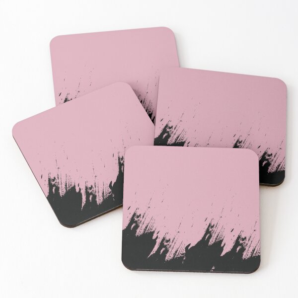 Item preview, Abstract Black Ink Splash on Dusty Pink designed and sold by BetweenForms.