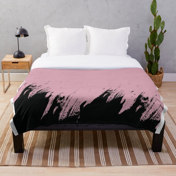Item preview, Abstract Black Ink Splash on Dusty Pink designed and sold by BetweenForms.