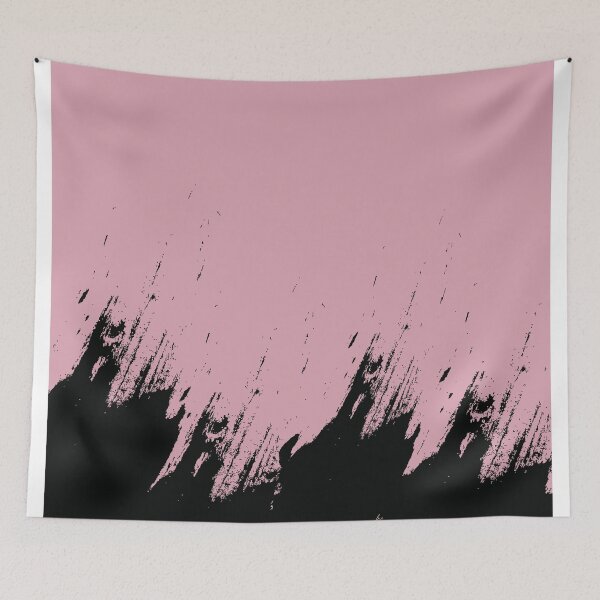 Item preview, Abstract Black Ink Splash on Dusty Pink designed and sold by BetweenForms.