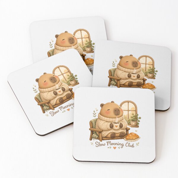 Item preview, Cute Capybara Coffee Sticker - Slow Morning Club Cozy Animal Gift, Kawaii Capybara, Coffee Lover, Cute Animal Aesthetic designed and sold by VectorJoy.