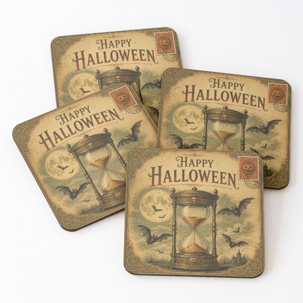 Item preview, Vintage Halloween Postcard Hourglass Design designed and sold by SunnyDesign82.