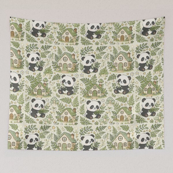 Item preview, Panda Fern Cottage Pattern designed and sold by Soft Berry Studio.