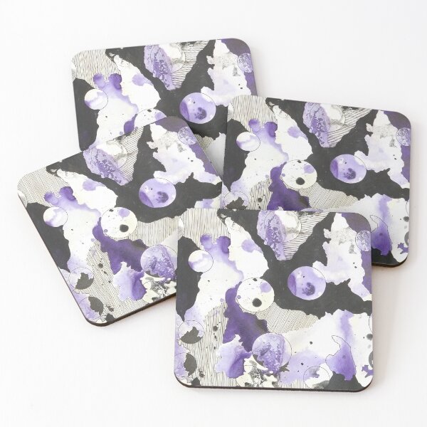 Item preview, Abstract Purple and Black Drifting Moons designed and sold by NovellaGifts.