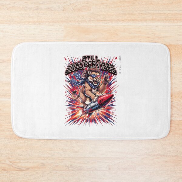 Item preview, Still Unsupervised Lion Rock On Patriotic Tee v2 designed and sold by DarylWelsh2024.