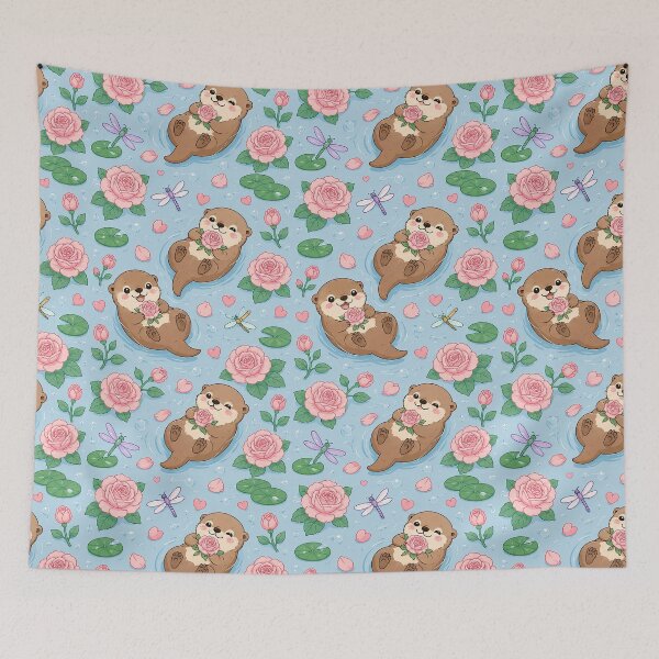 Item preview, Otter Rose Pond Pattern designed and sold by Soft Berry Studio.