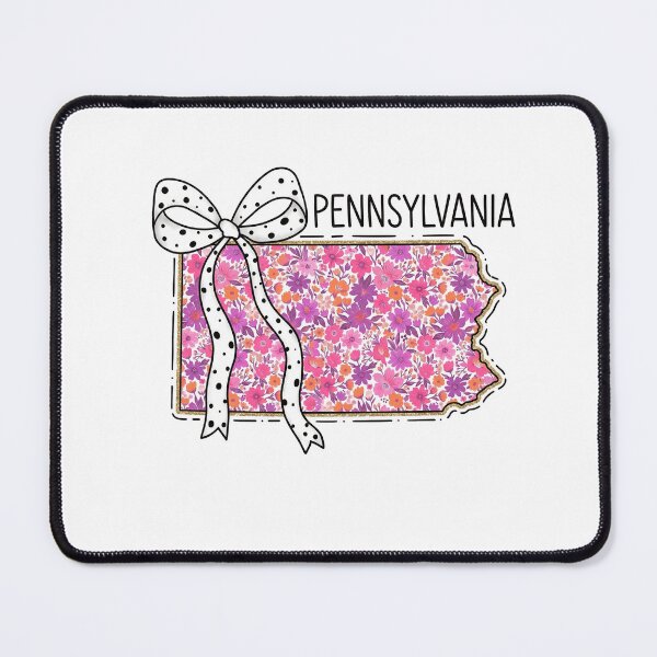 Item preview, Cute Pennsylvania Floral Map Graphic Coquette Bow Design designed and sold by Paper Drip.