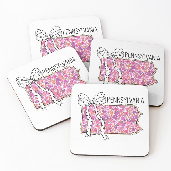 Item preview, Cute Pennsylvania Floral Map Graphic Coquette Bow Design designed and sold by Paper Drip.