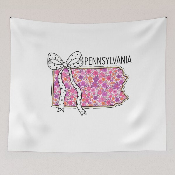 Item preview, Cute Pennsylvania Floral Map Graphic Coquette Bow Design designed and sold by Paper Drip.