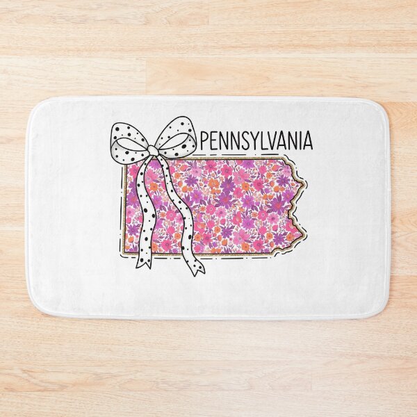 Item preview, Cute Pennsylvania Floral Map Graphic Coquette Bow Design designed and sold by Paper Drip.