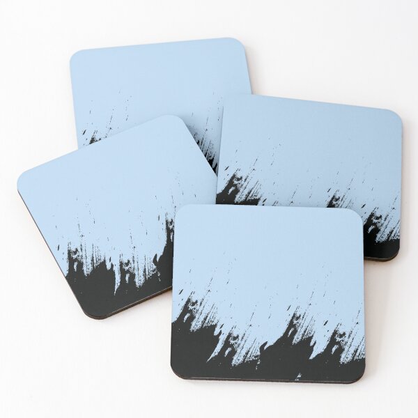 Item preview, Abstract Black Ink Splash on Powder Blue designed and sold by BetweenForms.