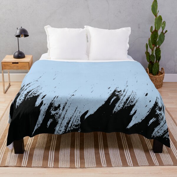 Item preview, Abstract Black Ink Splash on Powder Blue designed and sold by BetweenForms.