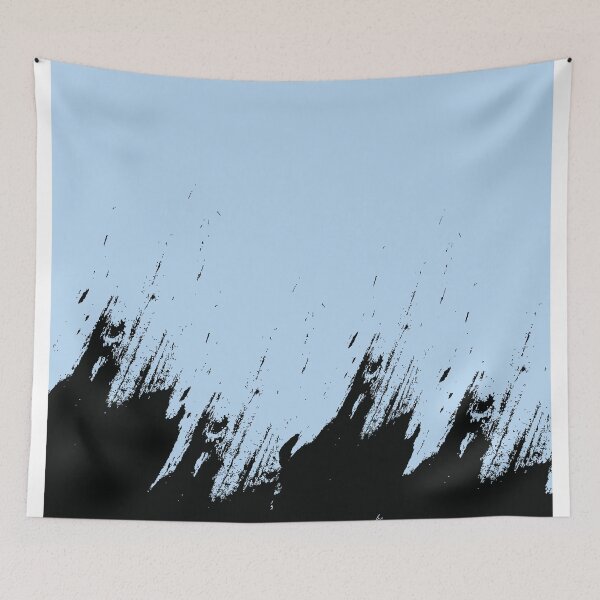 Item preview, Abstract Black Ink Splash on Powder Blue designed and sold by BetweenForms.