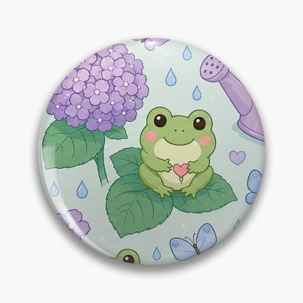 Item preview, Frog Hydrangea Garden Pattern designed and sold by Soft Berry Studio.