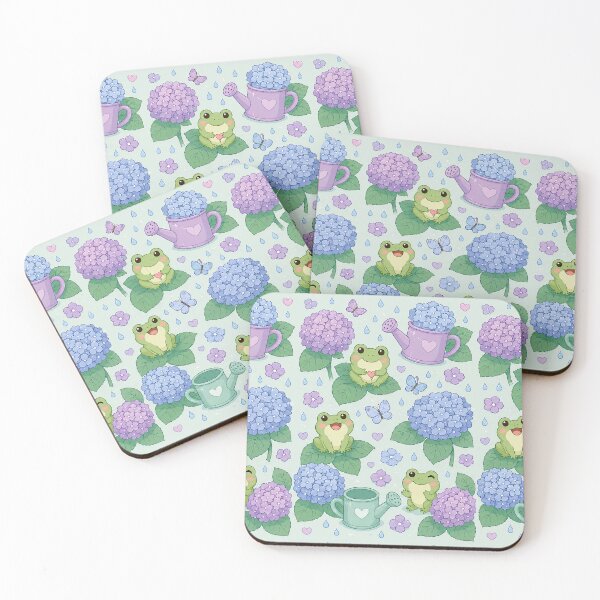Item preview, Frog Hydrangea Garden Pattern designed and sold by Soft Berry Studio.