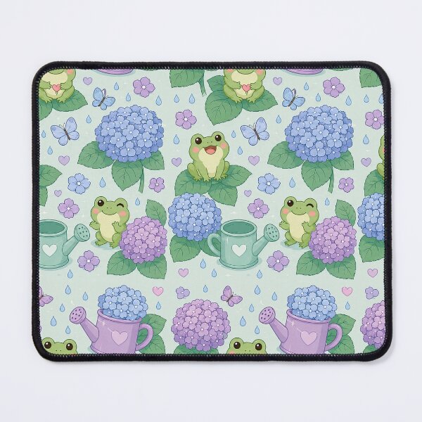 Item preview, Frog Hydrangea Garden Pattern designed and sold by Soft Berry Studio.