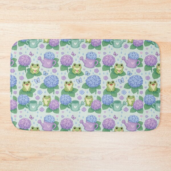 Item preview, Frog Hydrangea Garden Pattern designed and sold by Soft Berry Studio.