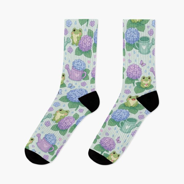Item preview, Frog Hydrangea Garden Pattern designed and sold by Soft Berry Studio.