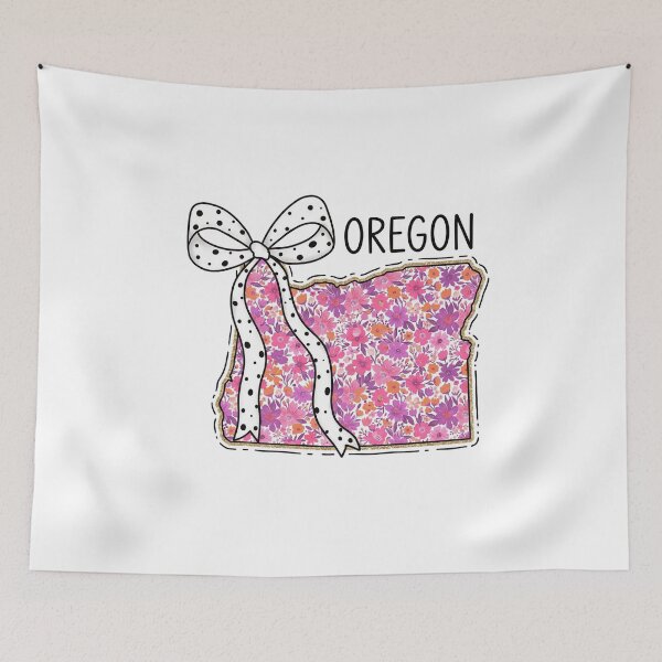 Item preview, Cute Oregon Floral Map Graphic Coquette Bow Design designed and sold by Paper Drip.