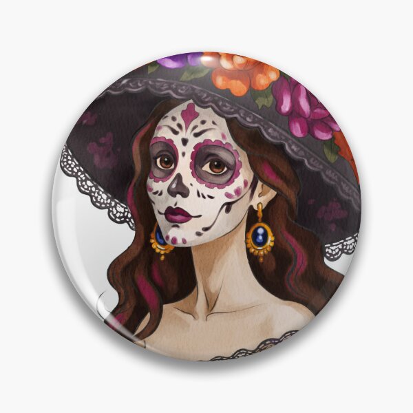 Item preview, Elegant Catrina Woman Watercolor Portrait designed and sold by Ms. Iryna.