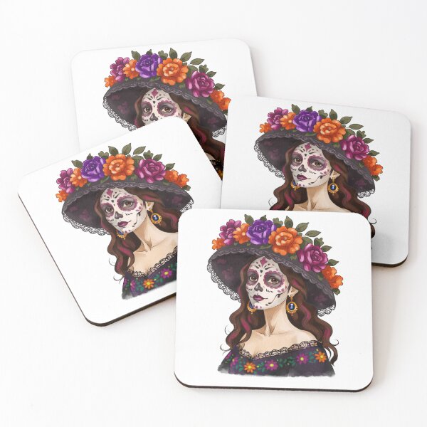 Item preview, Elegant Catrina Woman Watercolor Portrait designed and sold by Ms. Iryna.