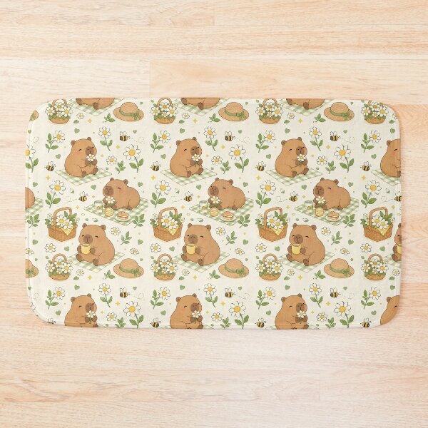 Item preview, Capybara Daisy Picnic Pattern designed and sold by Soft Berry Studio.