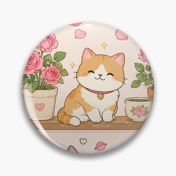 Item preview, Cozy Cat Rose Shelf Pattern designed and sold by Soft Berry Studio.