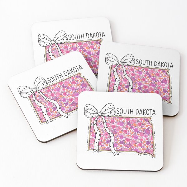 Item preview, Cute Sorth Dakota Floral Map Graphic Coquette Bow Design designed and sold by Paper Drip.