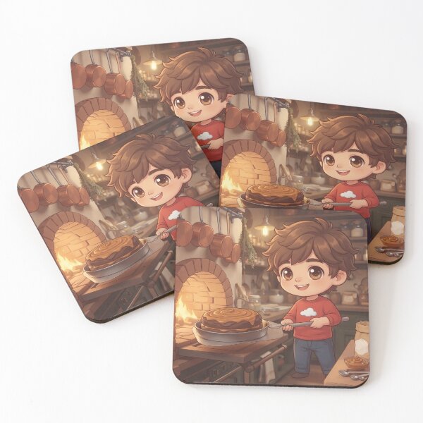 Item preview, Boy baking a chocolate cake with dulce de leche designed and sold by Azurart2.