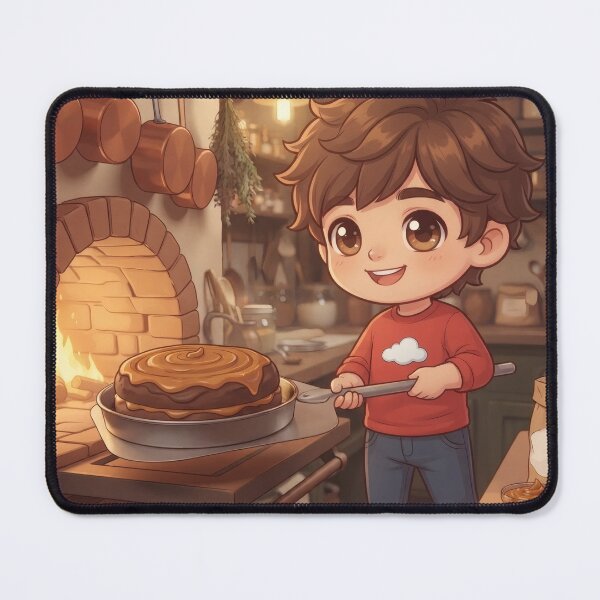Item preview, Boy baking a chocolate cake with dulce de leche designed and sold by Azurart2.