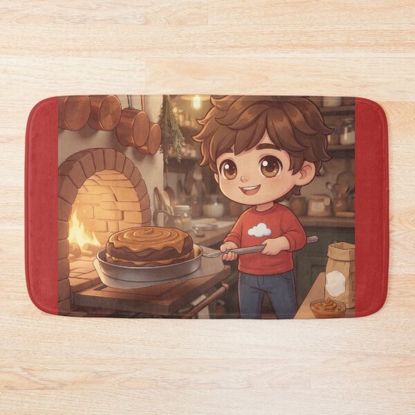 Item preview, Boy baking a chocolate cake with dulce de leche designed and sold by Azurart2.