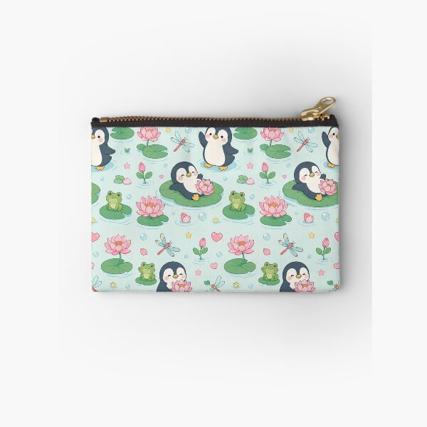 Item preview, Penguin Lotus Pond Pattern designed and sold by Soft Berry Studio.
