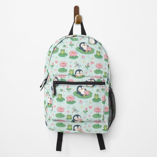 Item preview, Penguin Lotus Pond Pattern designed and sold by Soft Berry Studio.