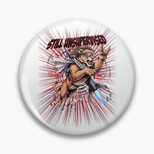 Item preview, Still Unsupervised Lion Rock On Patriotic Tee v3 designed and sold by DarylWelsh2024.