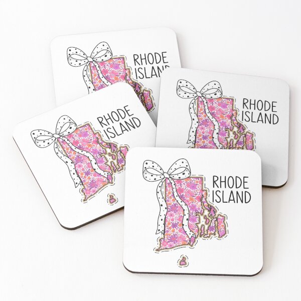 Item preview, Cute Rhode Island Floral Map Graphic Coquette Bow Design designed and sold by Paper Drip.