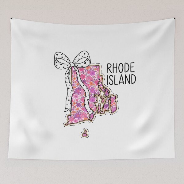Item preview, Cute Rhode Island Floral Map Graphic Coquette Bow Design designed and sold by Paper Drip.