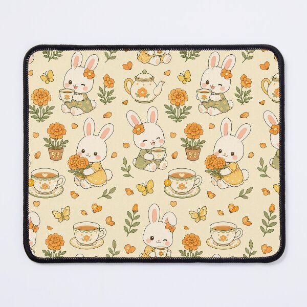 Item preview, Bunny Marigold Tea Garden Pattern designed and sold by Soft Berry Studio.