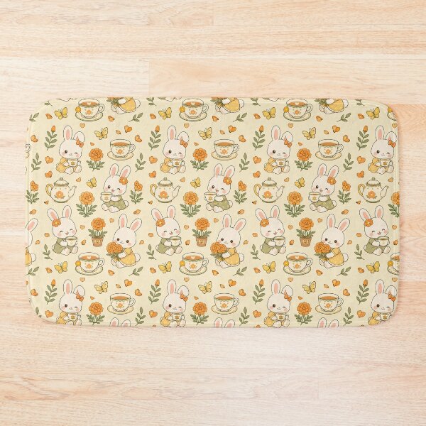 Item preview, Bunny Marigold Tea Garden Pattern designed and sold by Soft Berry Studio.