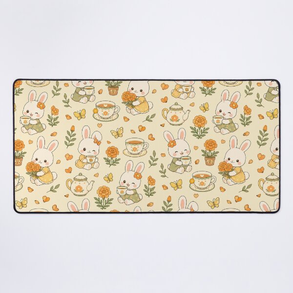 Item preview, Bunny Marigold Tea Garden Pattern designed and sold by Soft Berry Studio.