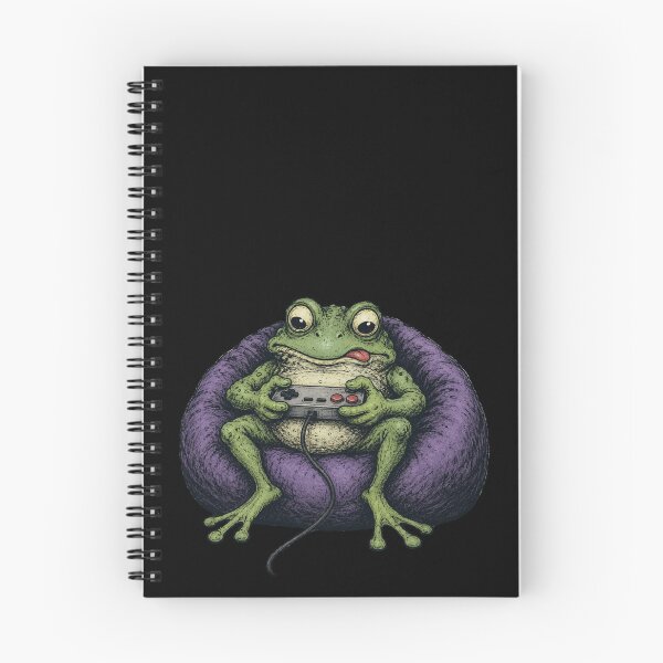 Item preview, Gamer Frog Slouched in Beanbag with Retro Controller Vintage 70s Comix Style Funny Gaming Art designed and sold by OnPointOutfits.