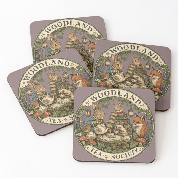 Item preview, Woodland Tea Society Cute Cottagecore Animals Vintage Tea Party T-Shirt designed and sold by Print Finds.