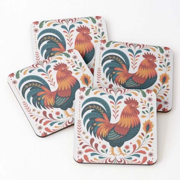 Item preview, a stylized folk art rooster  designed and sold by 123ks.
