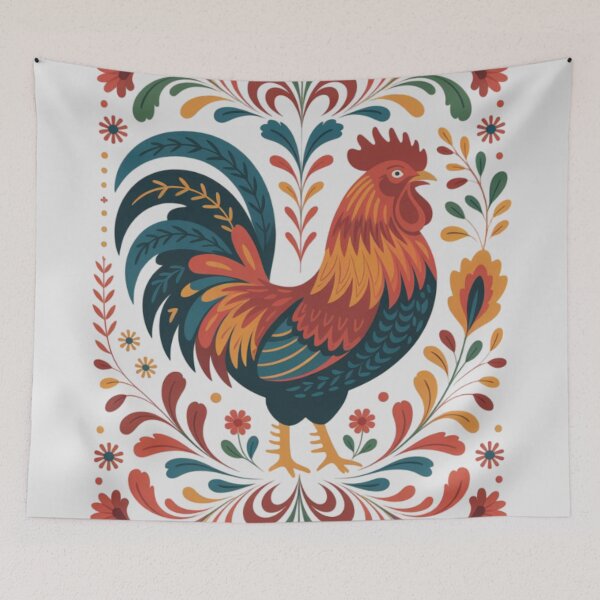 Item preview, a stylized folk art rooster  designed and sold by 123ks.