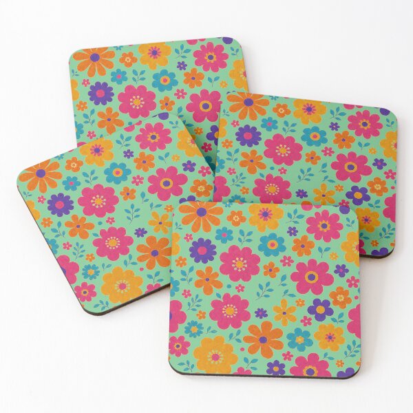 Item preview, Groovy Garden Retro 70s Flower Power Floral Pattern designed and sold by The Fine Print by BassAddict.
