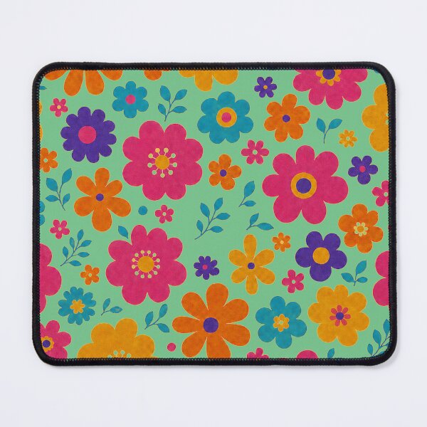 Item preview, Groovy Garden Retro 70s Flower Power Floral Pattern designed and sold by The Fine Print by BassAddict.