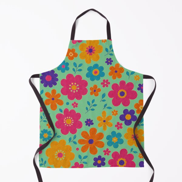 Item preview, Groovy Garden Retro 70s Flower Power Floral Pattern designed and sold by The Fine Print by BassAddict.