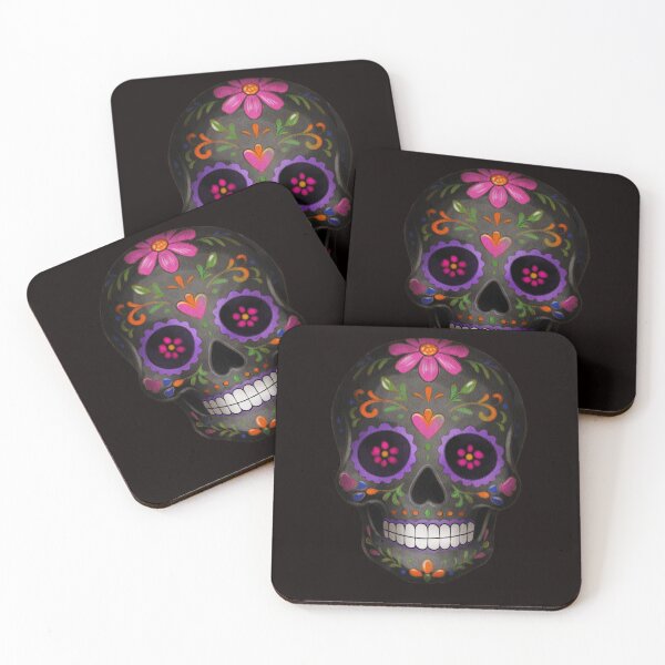 Item preview, Black Sugar Skull Watercolor Illustration for Day of the Dead designed and sold by Ms. Iryna.