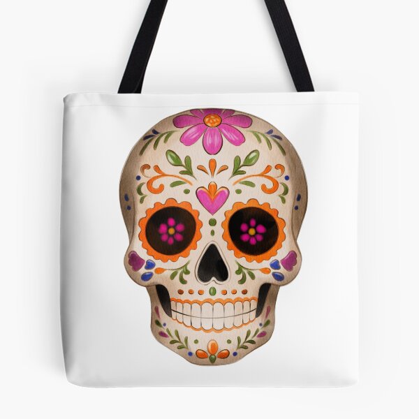 Item preview, White Sugar Skull Watercolor Illustration with Floral Ornament designed and sold by Ms. Iryna.