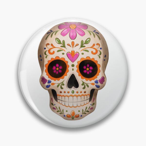 Item preview, White Sugar Skull Watercolor Illustration with Floral Ornament designed and sold by Ms. Iryna.