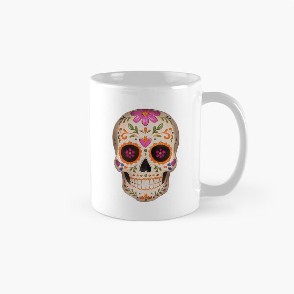 Item preview, White Sugar Skull Watercolor Illustration with Floral Ornament designed and sold by Ms. Iryna.